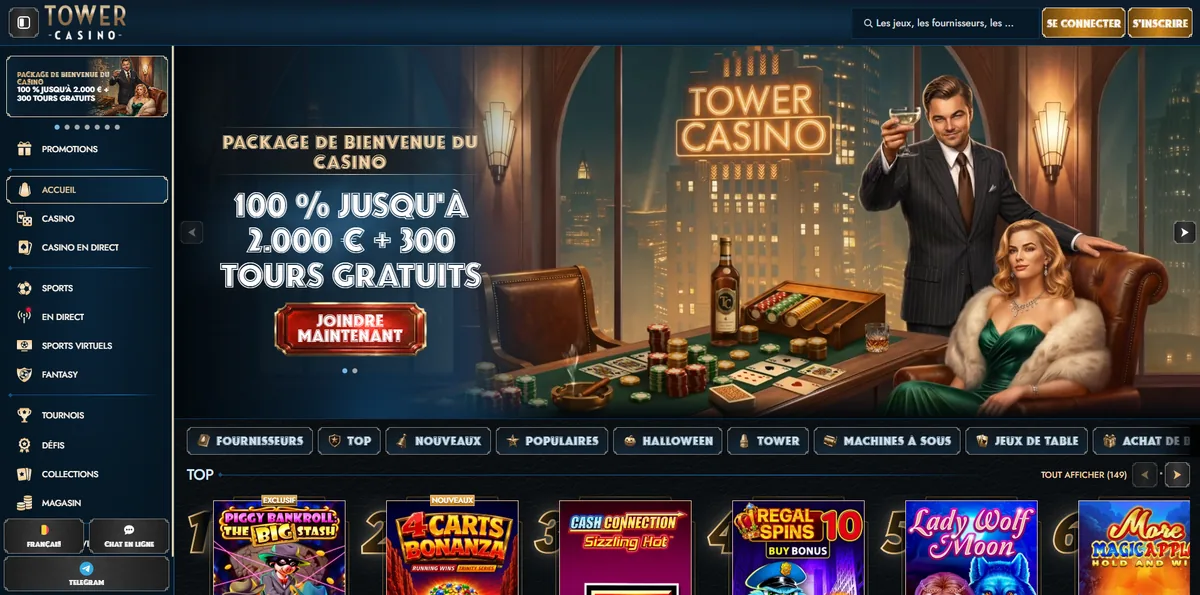 Tower Casino homepage